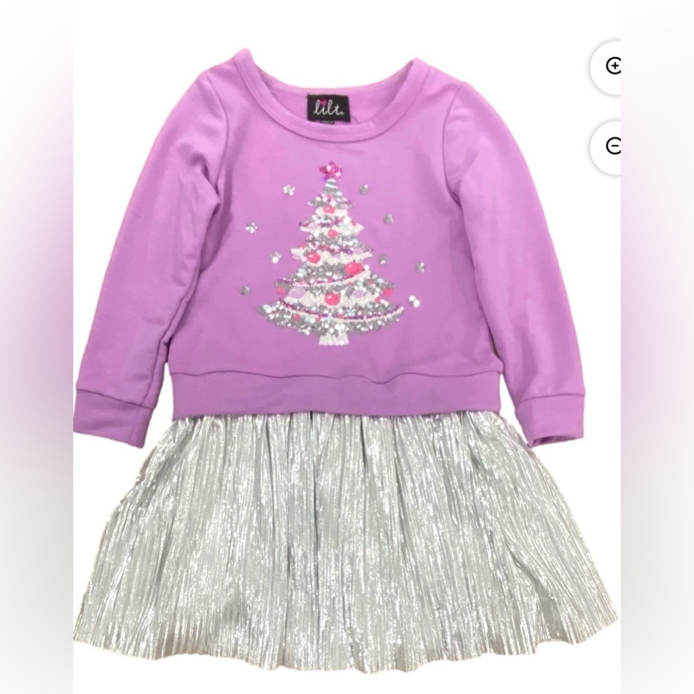 Lilt Little Girls Long Sleeve Fitted Tutu Dress
